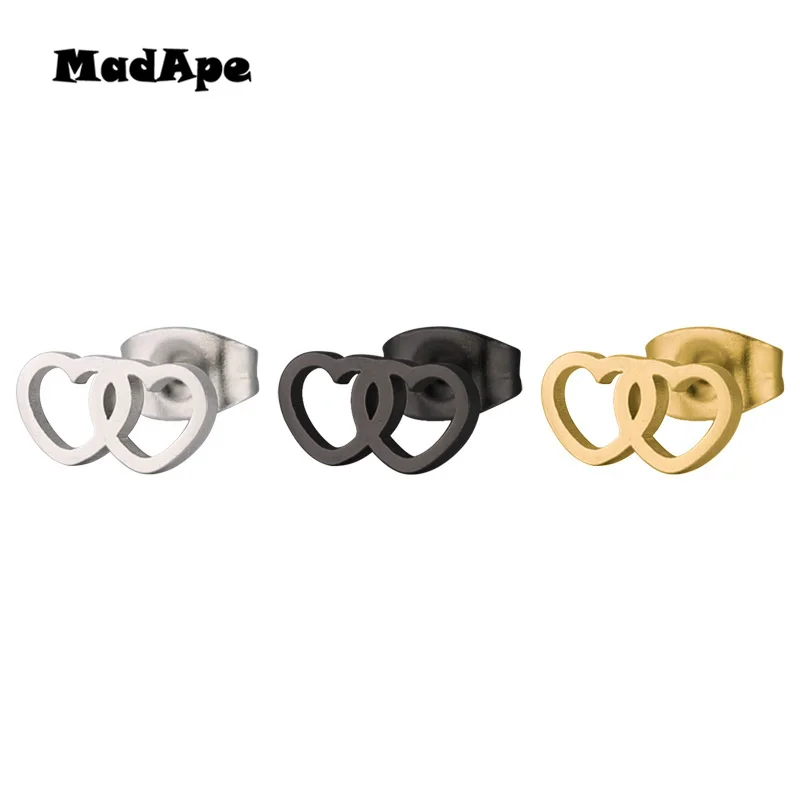 MadApe антиаллергенные серьги из нержавеющей стали в форме сердца 2019 модные простые