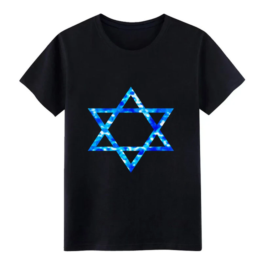Мужская футболка artTS NEON ELECTRIC STAR OF DAVID bluz индивидуальная с круглым воротником