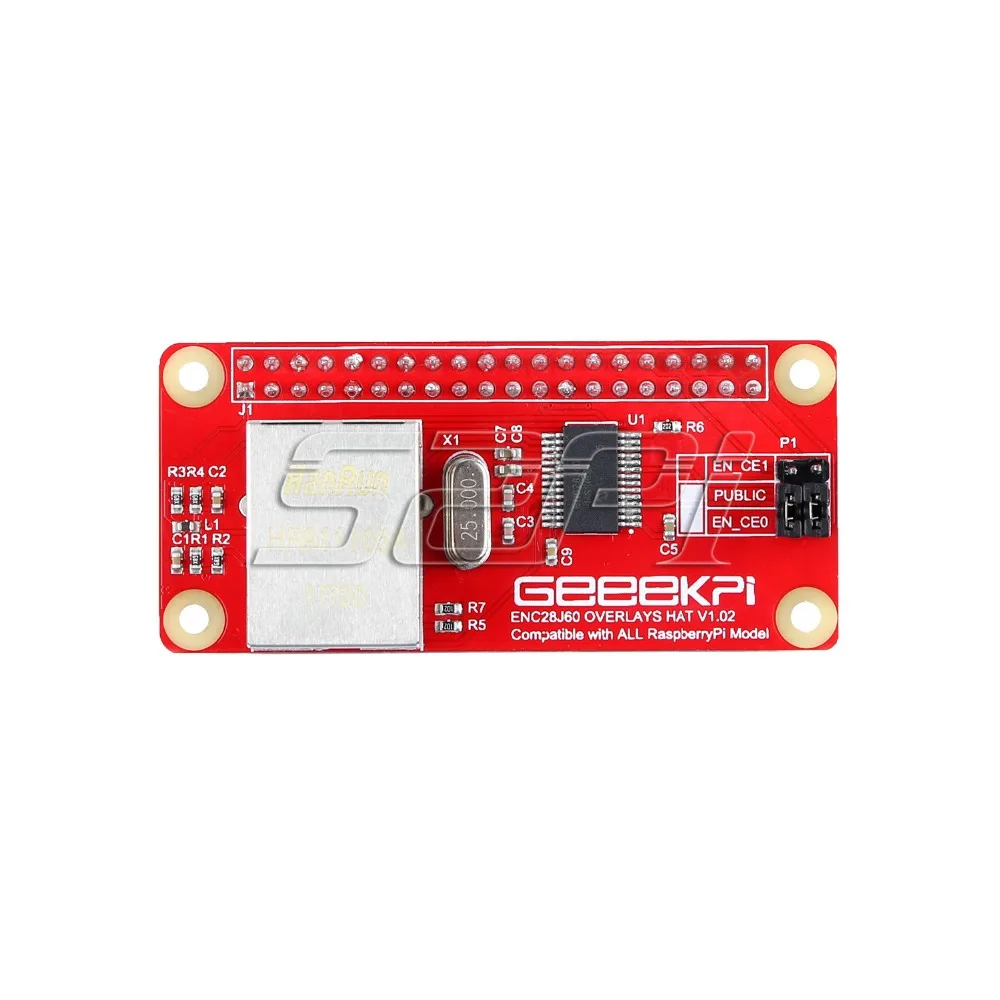 Сетевой адаптер 52Pi Enc28j60 для Raspberry Pi 4 B ( Model ) / Zero|Аксессуары демонстрационных