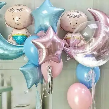 

Baby Shower It's A Boy Girl Ankle Baby Carriage Foil Balloons Gender Reveal 1st Birthday Party Decor Supplies Confetti Balloons