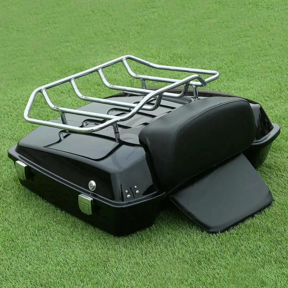 

Motorcycle Razor Pack Trunk Backrest +Top Rack For Harley Tour Pak Touring Electra Glide FLHT Road Glide 1997-2013 2012 2011 10