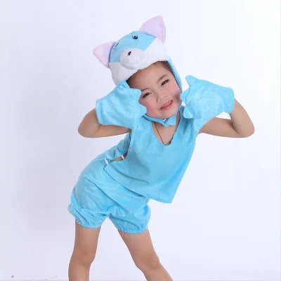 Детская одежда с животными для выступлений изображением кролика и коровы костюм