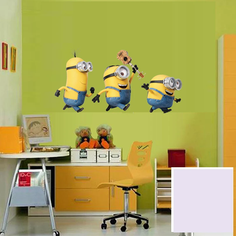 Популярные современные 3D наклейки на стену маленькие желтые люди Наклейки 60*45 см