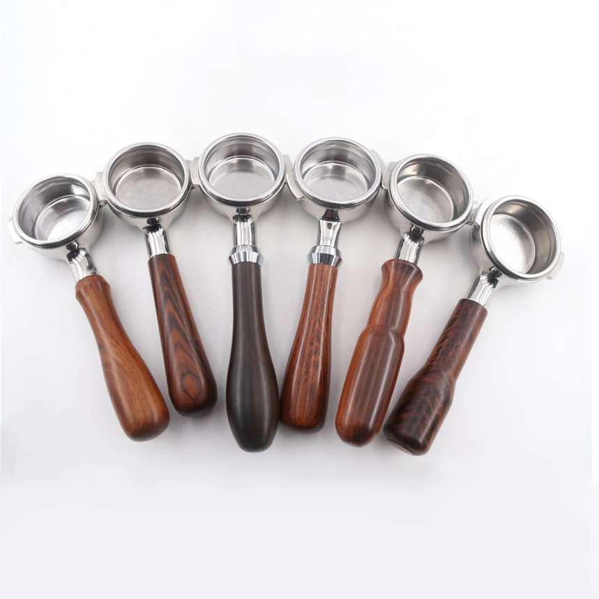 Кофейник из нержавеющей стали E61 держатель с фильтром без дна и деревянной ручкой