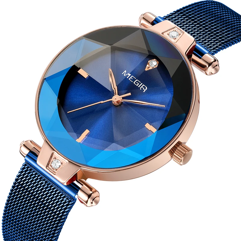 Часы MEGIR женские кварцевые с кожаным ремешком люксовые брендовые модные