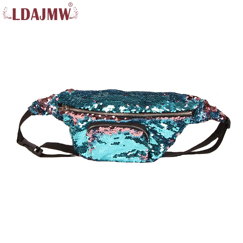 LDAJMW Colorful Sequins Waist Bag Women Men Belt Women's Purse Cell Phone Pocket Fanny Pack Crossbody|mens belt bags|waist bagfanny pack |