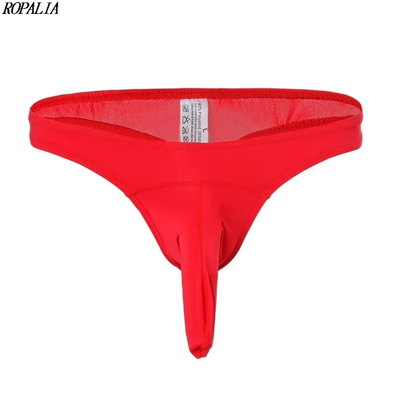 Мужское сексуальное шелковое стринги со льдом нижнее белье слоном с Т образным ремешком низкой посадкой для