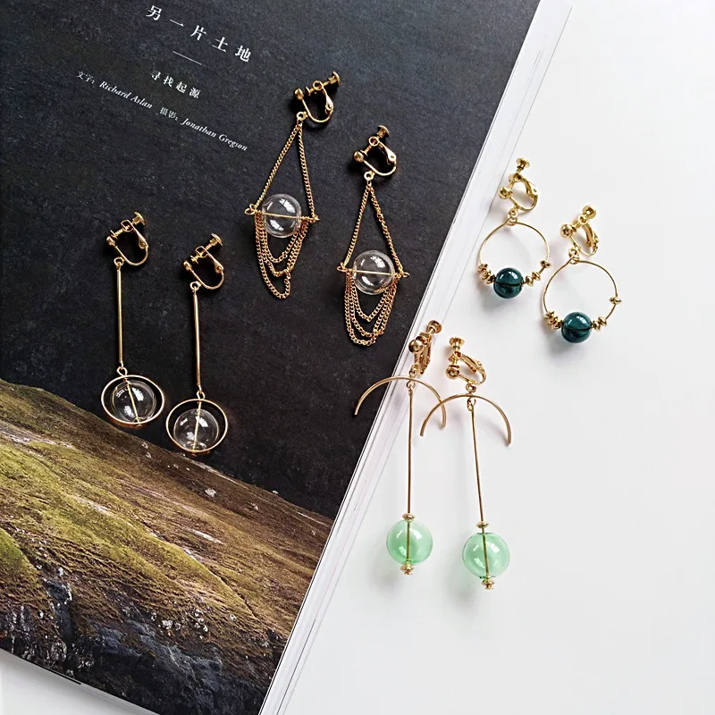 South Korea contracted creative fashion earrings wholesale geometric circular triangle gas bubbles ear ring | Украшения и