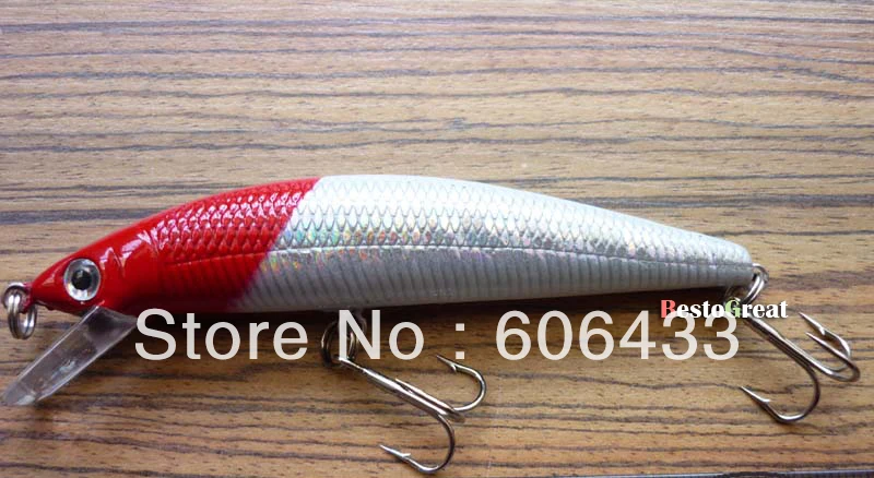 

5PCS Fishing Lure red head Mimmow Treble Hook Spinner baits 9g 95mm
