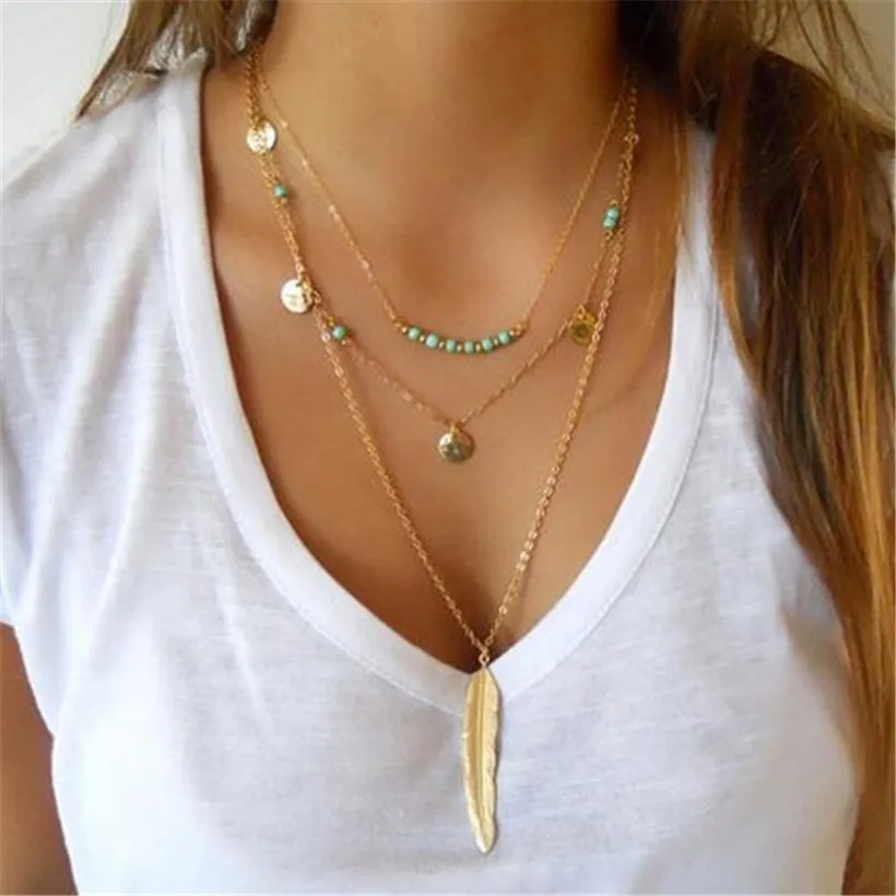 Ожерелье чокер из бисера ожерелье монет и перьев Женские аксессуары ювелирные