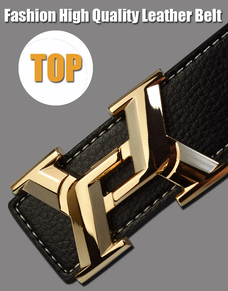 Luxury Belts for Men Fashion Business Casual High Quality Smooth Buckle Designer Male Leather Belts