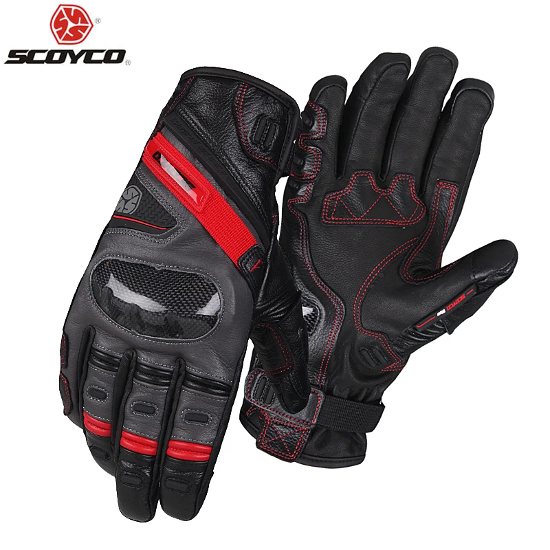 Мотоциклетные перчатки SCOYCO из углеродного волокна кожаные для мотокросса