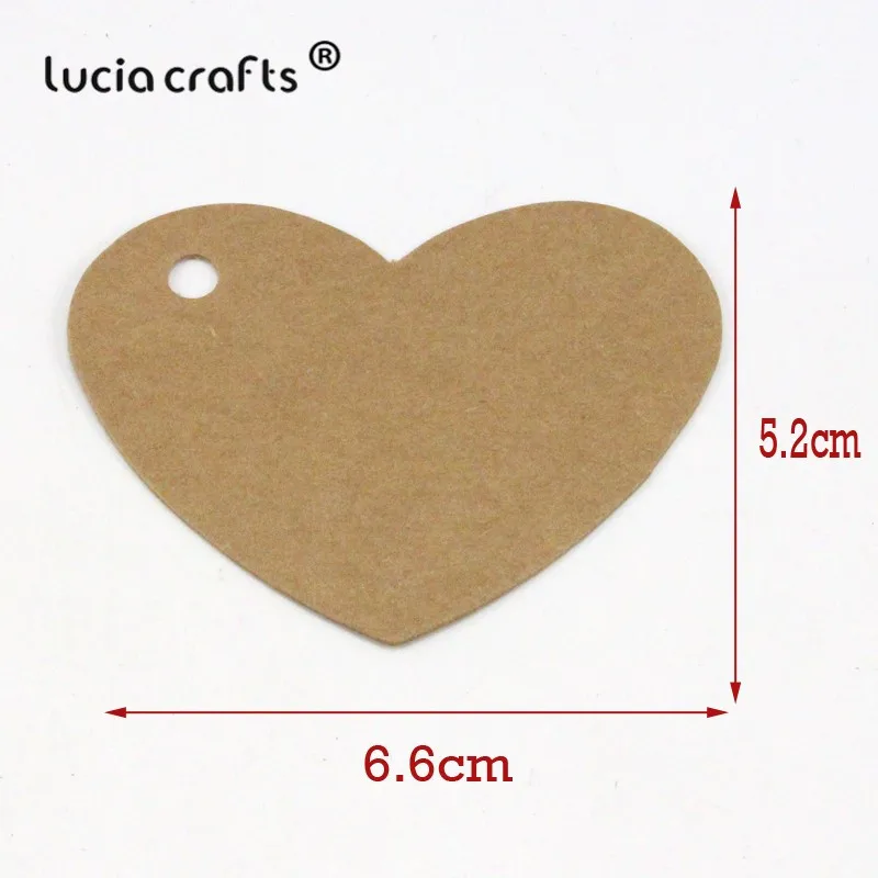 Lucia craft 24 шт./лот 5 2*6 6 см в форме сердца крафт бумага карта для свадьбы хороший
