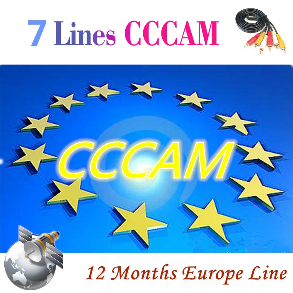 CCCAM Европа Cline 7 Clines 7 линий для Испании Великобритании Франции Германии Netherland Polsat для спутникового приемника декодер CCCAM