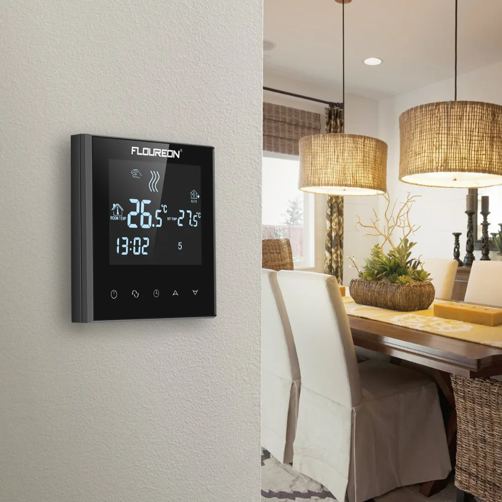 Floureon Электрический терморегулятор отопления ЖК сенсорный экран программируемый