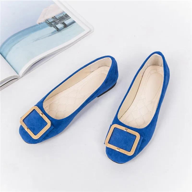 Балетки женские из искусственной замши лоферы без застежки плоская подошва