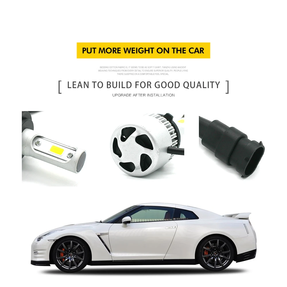 LOAUT H7 H1 H4 9006 9005 H8 H11 H3 H9 светодиодный 72 Вт Автомобильные фары 8000LM 6500 к COB Высокое