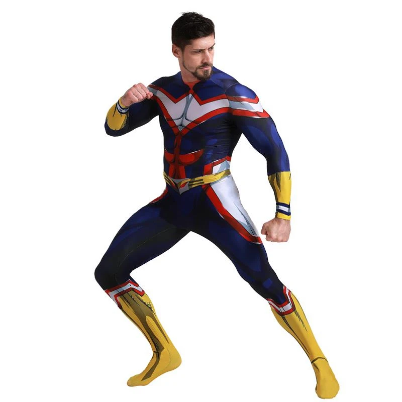 Аниме Boku No Hero Academy My Hero Academy All Might костюм косплей боевой костюм Хэллоуин зентай Детский комбинезон боди
