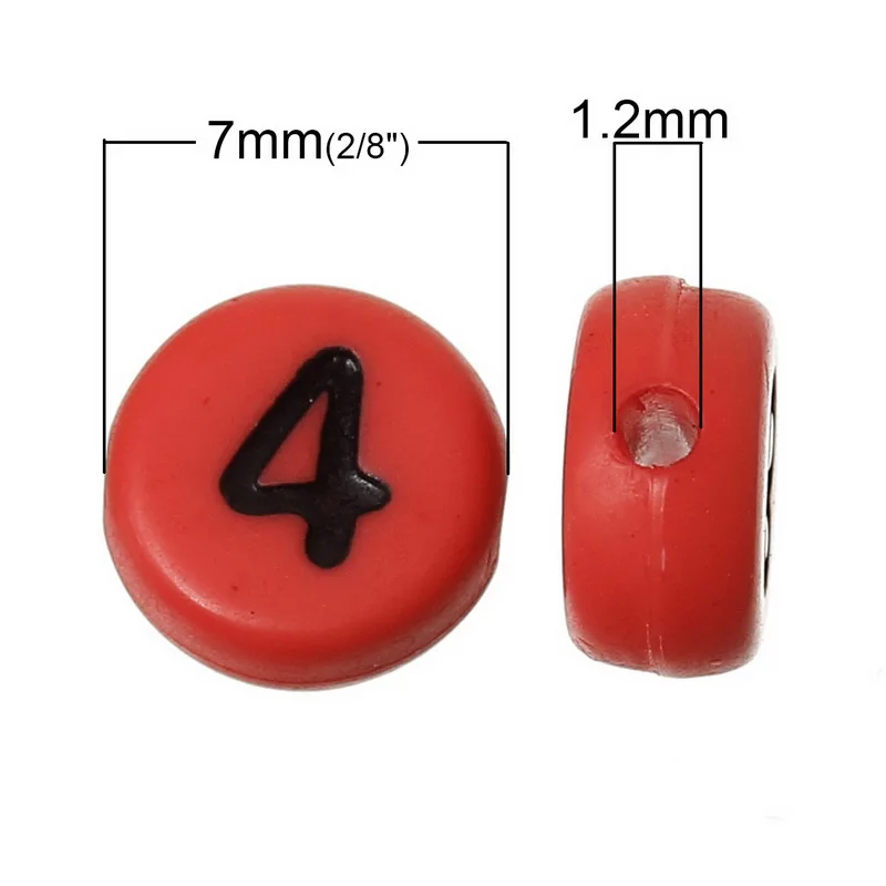 DoreenBeads акриловые разделительные шарики круглые смешанный узор цифр