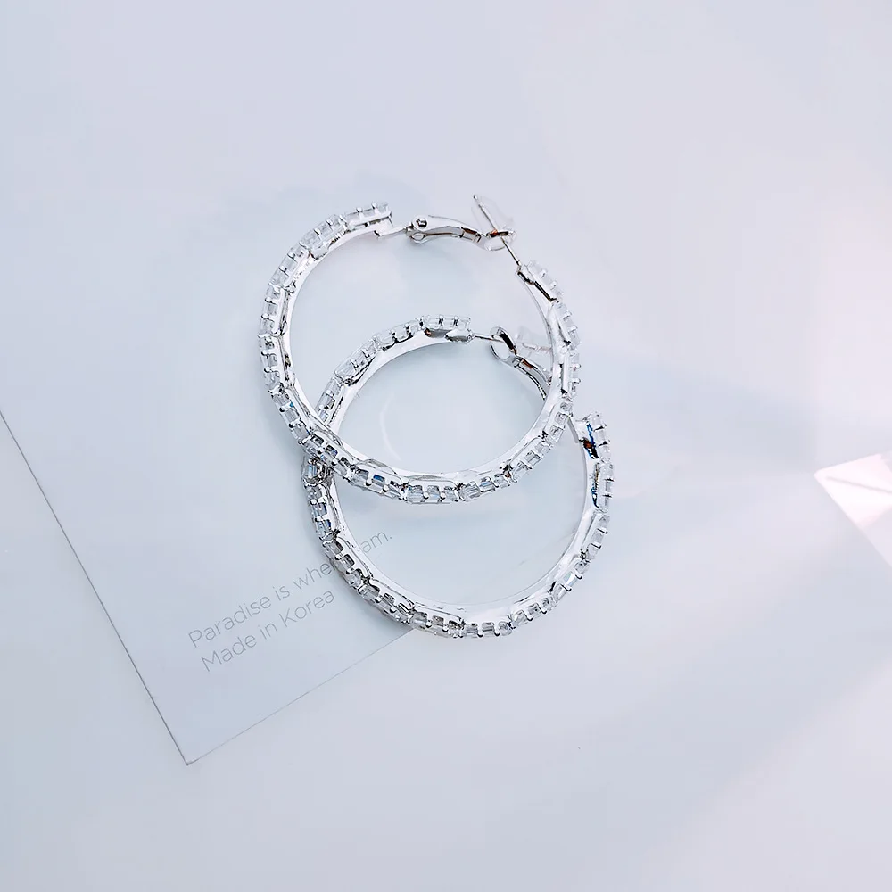 Серьги YUN RUO из кубического циркония серьги в виде кольца S925 серебряные