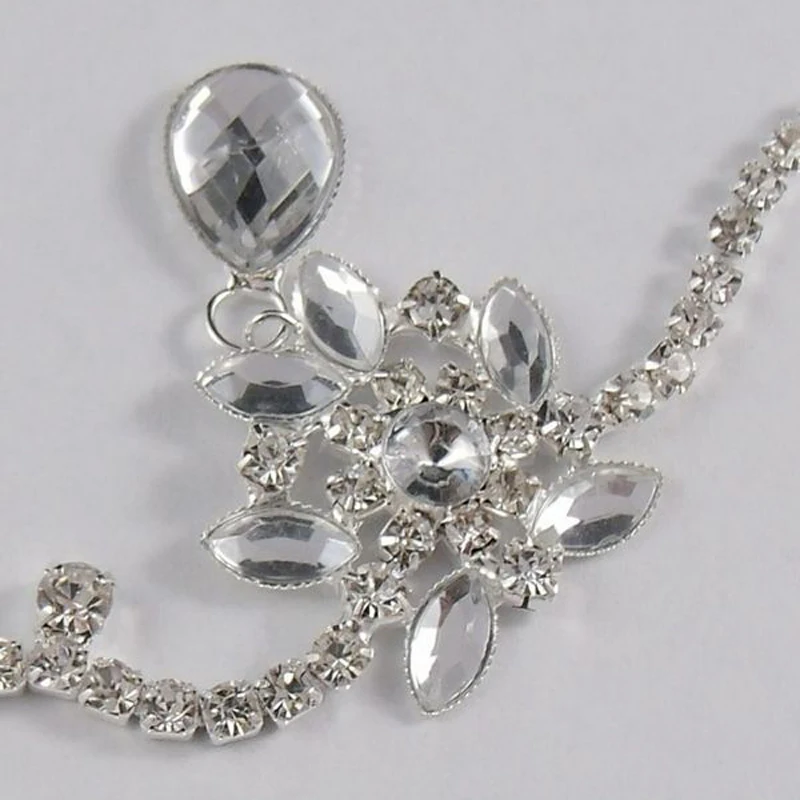 Модная повязка на голову с прозрачными кристаллами Цветочная Стразы свадебная