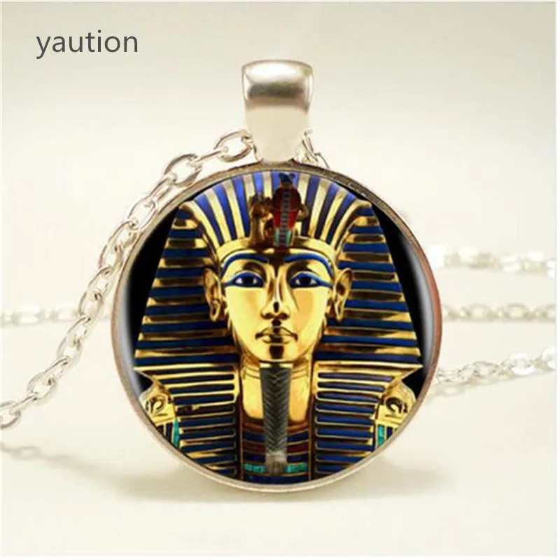 Ожерелье с подвеской логотипом King стат Tutankhamun золотой король искусство стекло