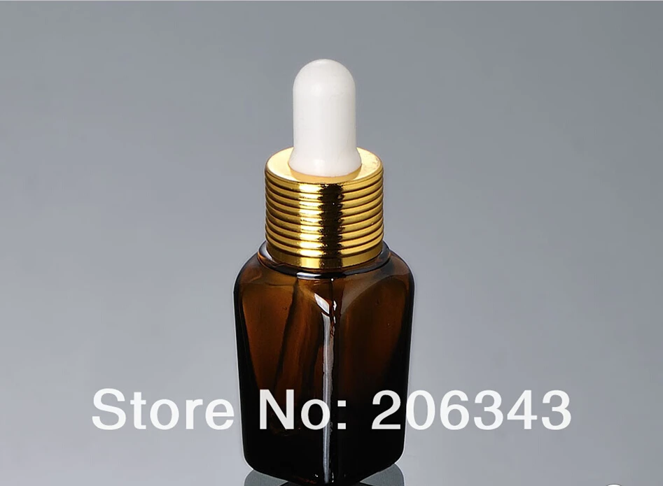 15 мл коричневое квадратное эфирное масло бутылка с золотым воротником