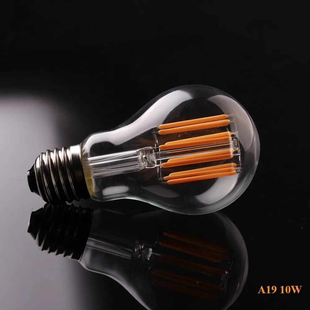 Grensk 8 W 10 W Edison A19 Глобус лампа старинная светодиодная нить лампочка теплый белый, холодный белый E26 110 V E27 220 V Диммируемый светодиодный светильник