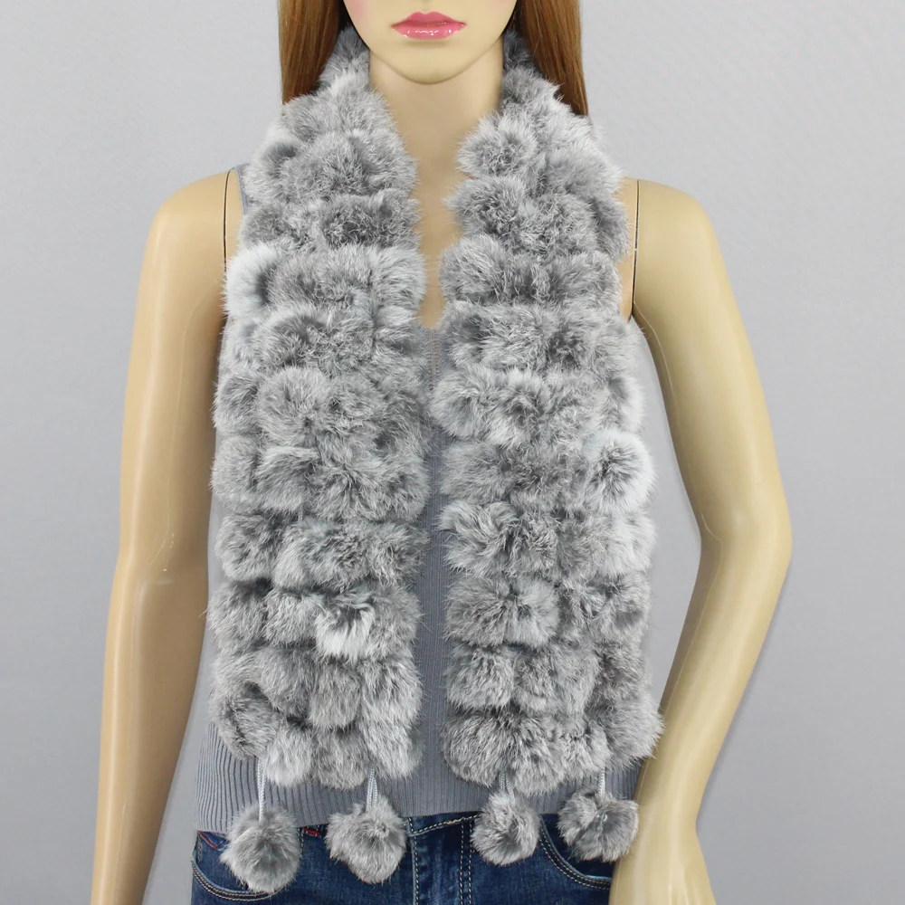 Весенне-осенний шарф из натурального меха 100% натуральный мех женский шарфы