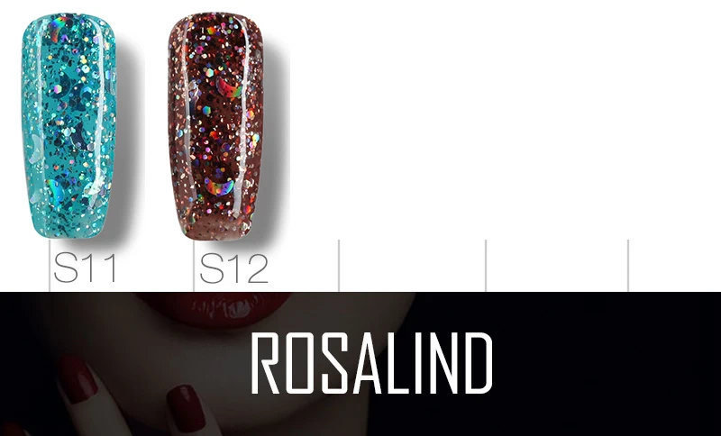 ROSALIND гель 1S черная бутылка 10 мл звезда и Луна Блеск УФ LED Замачивание от Vernis