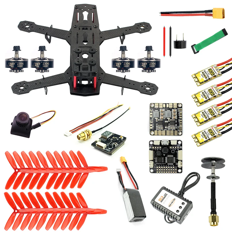250 полный набор DIY FPV Квадрокоптер камера Дрон 250 мм карбоновая рама SP Racing F3 управление полетом Raptor BLS Pro-30A ESC 700TVL