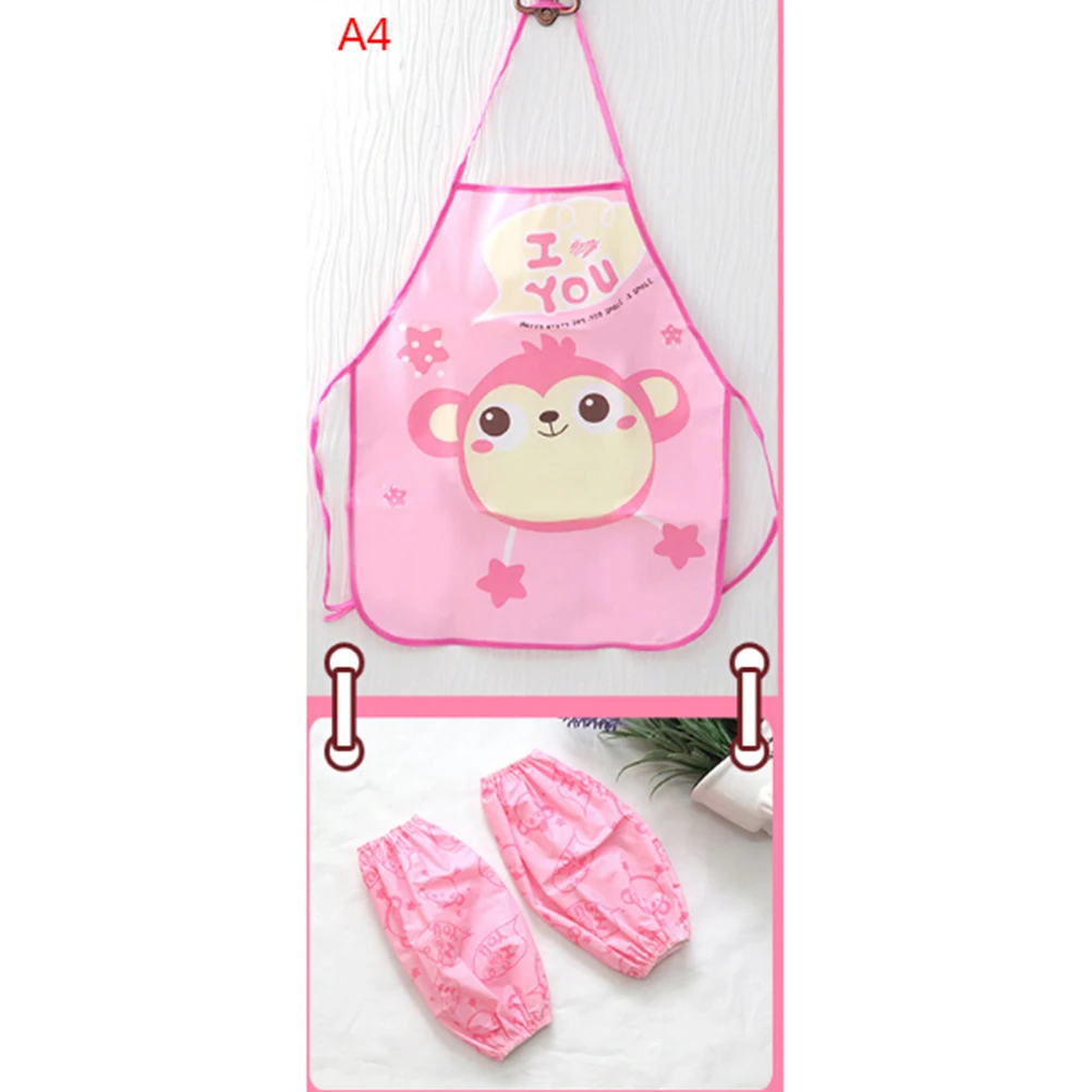 Мода мультфильм милый детский фартук рукава шеф повара шляпа карман Набор Дети