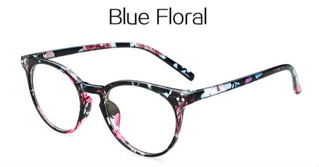 Blue Floral Модные защитные очки для глаз, очки против радиации и усталости, компьютерные очки для женщин и мужчин, оптическая оправа для очков, очки для чтения - Цвет оправы: Blue Floral