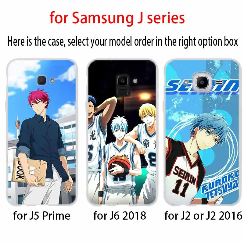 Чехол для телефона Kuroko без корзины Tetsuya kawaii anime Samsung Galaxy j6 J8 J7 J5 J3 J4 Plus 2018 2017 2016 J610 Prime