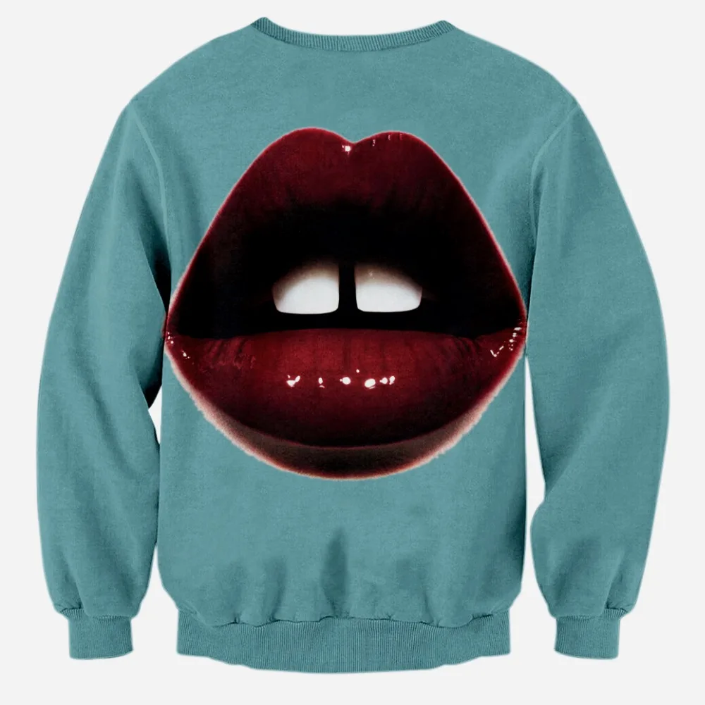 Объёмный рисунок (3D-принт) Толстовка Красивые губы печатных для мужчины и женщины