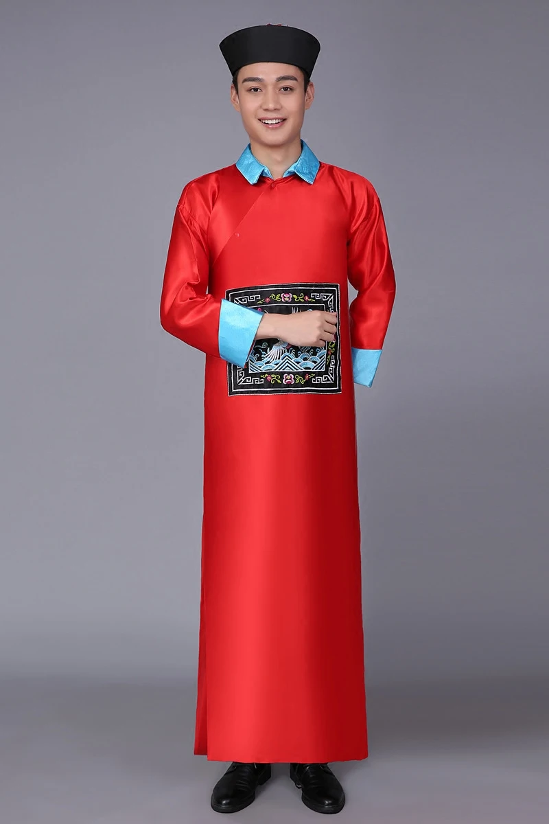 Халат + шапка мужские халаты костюмы с имитацией зомби одежда китайской династии