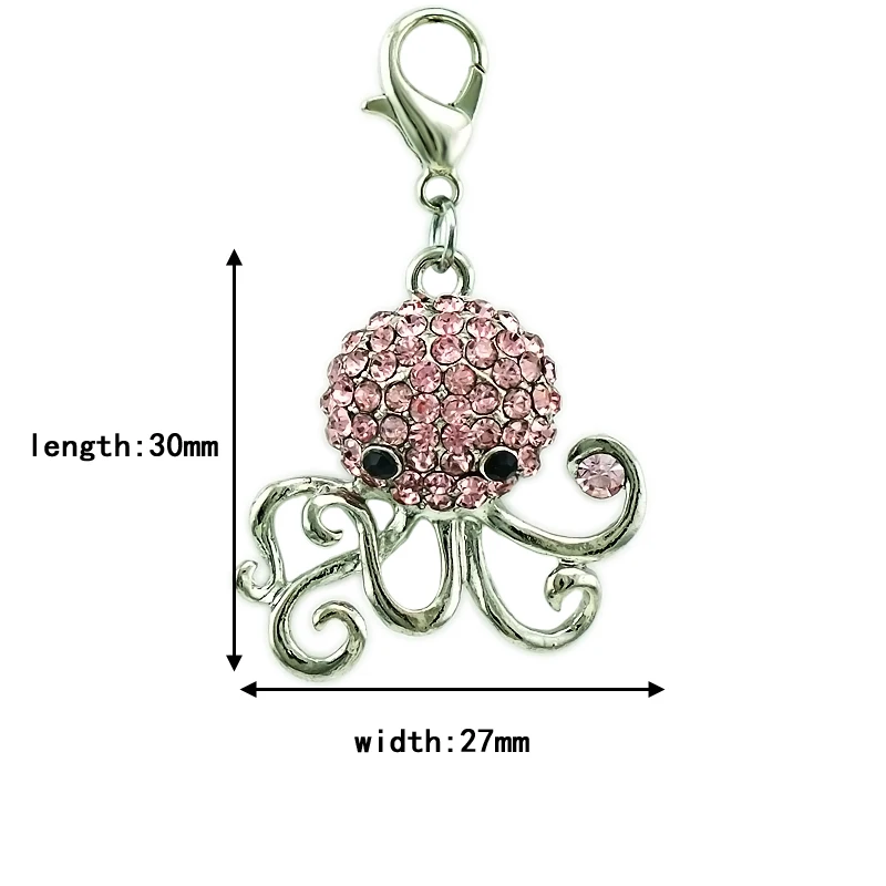 JINGLANG Модные Серебристые амулеты в виде животных с застежкой лобстером розовые