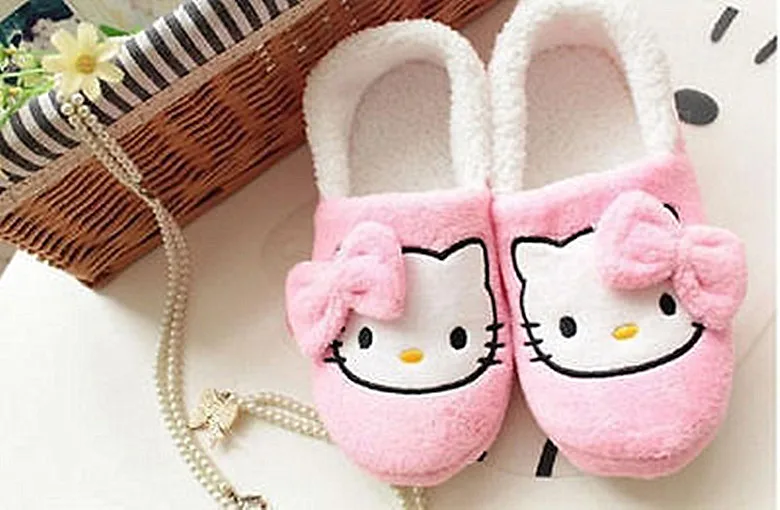Pink 7 Новинка; женская обувь «hello kitty»; тонкий светильник; домашние тапочки; домашняя обувь из плюша; yey-9101 - Цвет: Pink 7