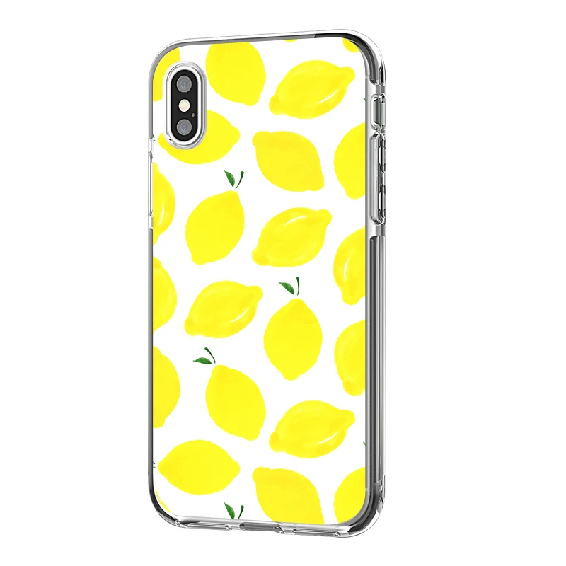 Чехол для телефона из мягкого TPU с принтом лимона, клубники и арбуза для iPhone 7 8 6 6s 5 5s SE X XS XR Max Plus Edge Transparent Cover.