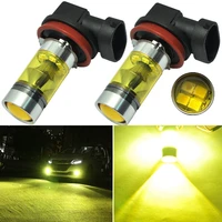 2pcs h11h8 4300k yellow green 100w car replacement 2323 smd high power drl lamp for led fog light bulb daytime running lights