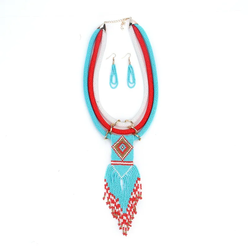 Find Me 2019 fashion brand weaving long tassels collar choker necklace vintage boho statement women Jewelry wholesale | Украшения и