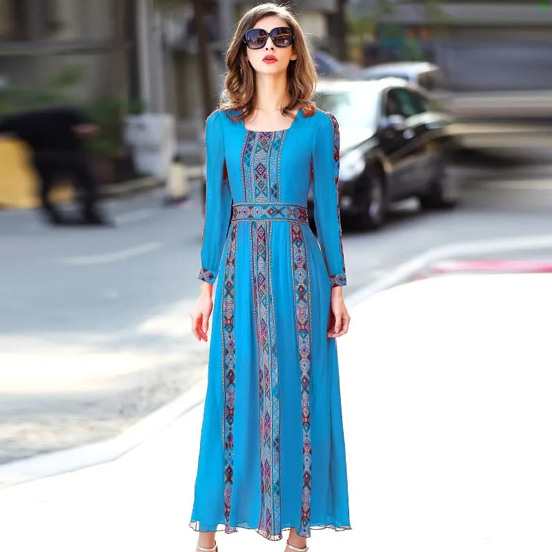 женские платье Длинное Летний плиссированное больших размеров Винтажный