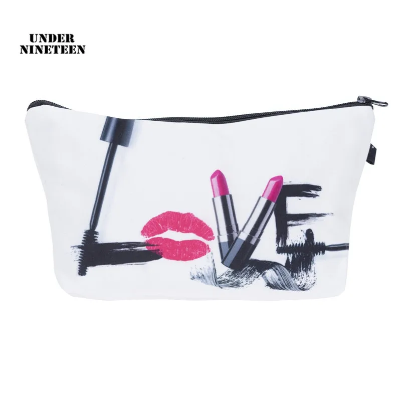 

Under Nineteen 2019 Fashion Travel Cosmetic Bags Lip Love Make Up Bag Beauty Toiletry Organizer Storage Pouch Promotion Gifts