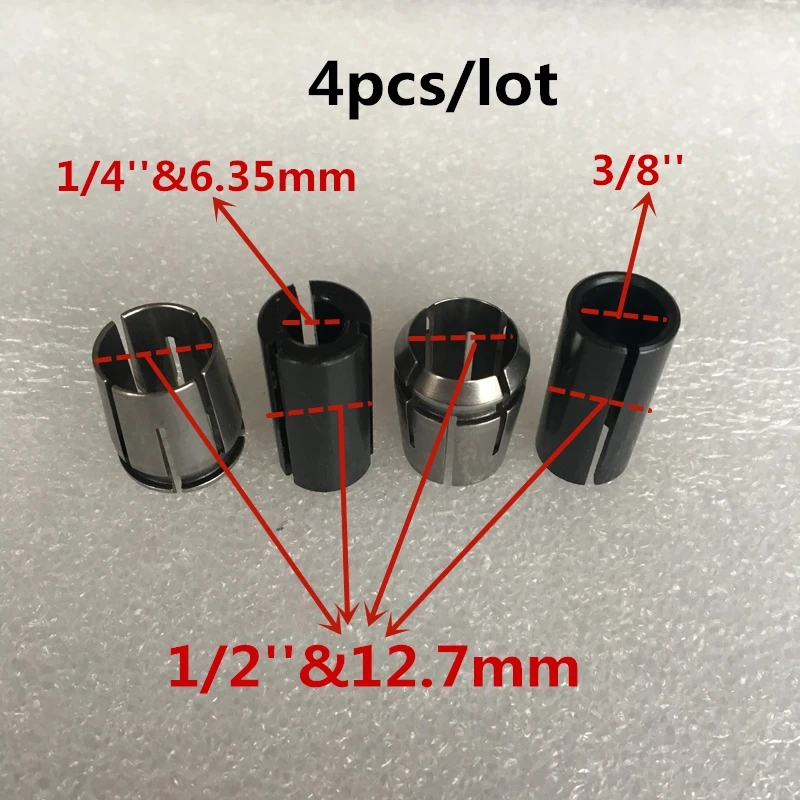 1/2 ''12,7 мм 3/8'' маршрутизатор Втулка Конусная Зажимная гайка адаптер хвостовик ЧПУ аксессуары Замена для Makita 3612 763629-0 763622-4 763628-2