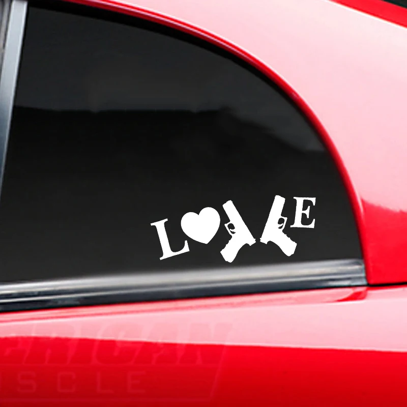 Love Heart Guns Window Vinyl Wall Decal Sticker Lapt Boat Trailer Rear Car | Автомобили и мотоциклы