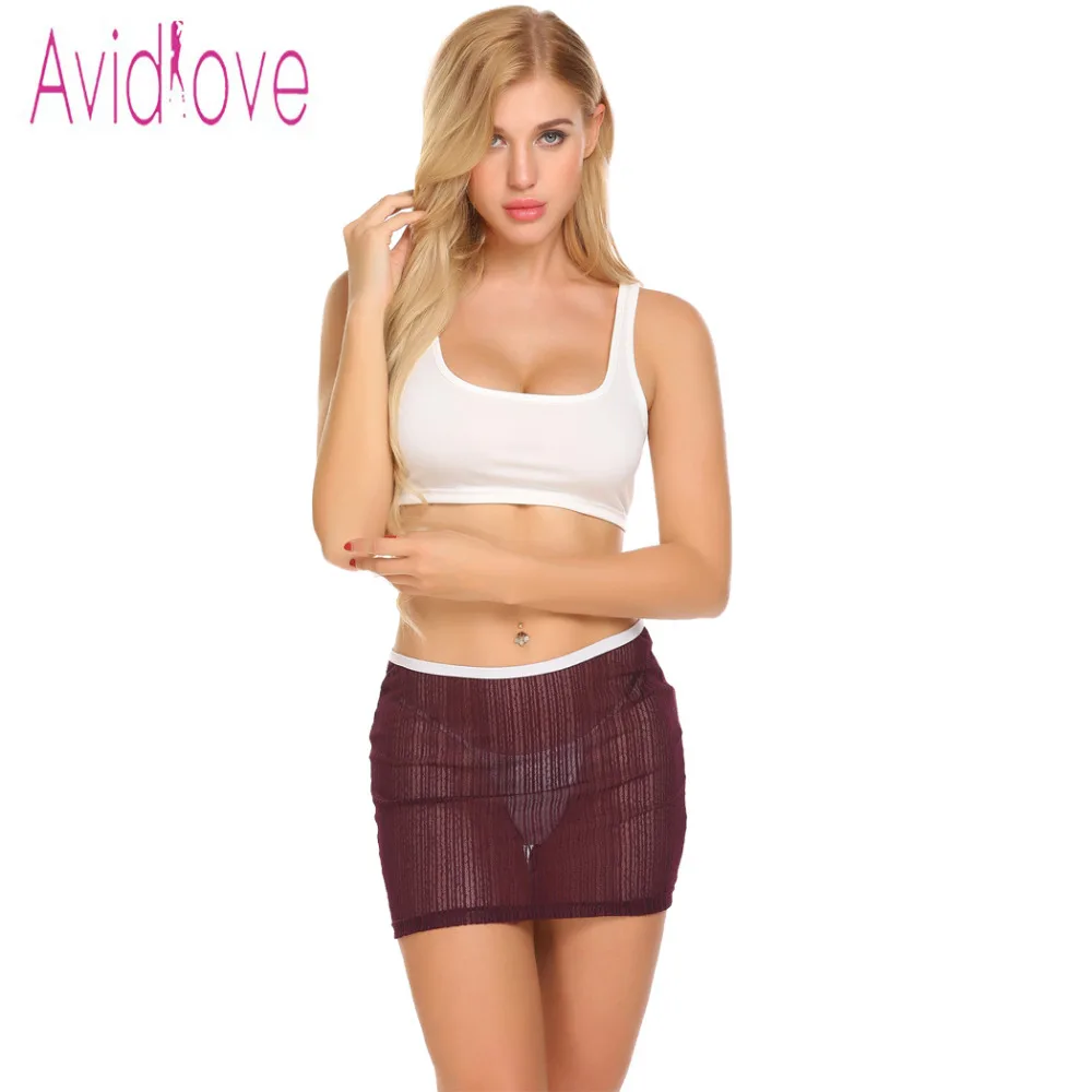 Avidlove ночное белье женское сексуальное костюм комплект короткий топ прозрачная