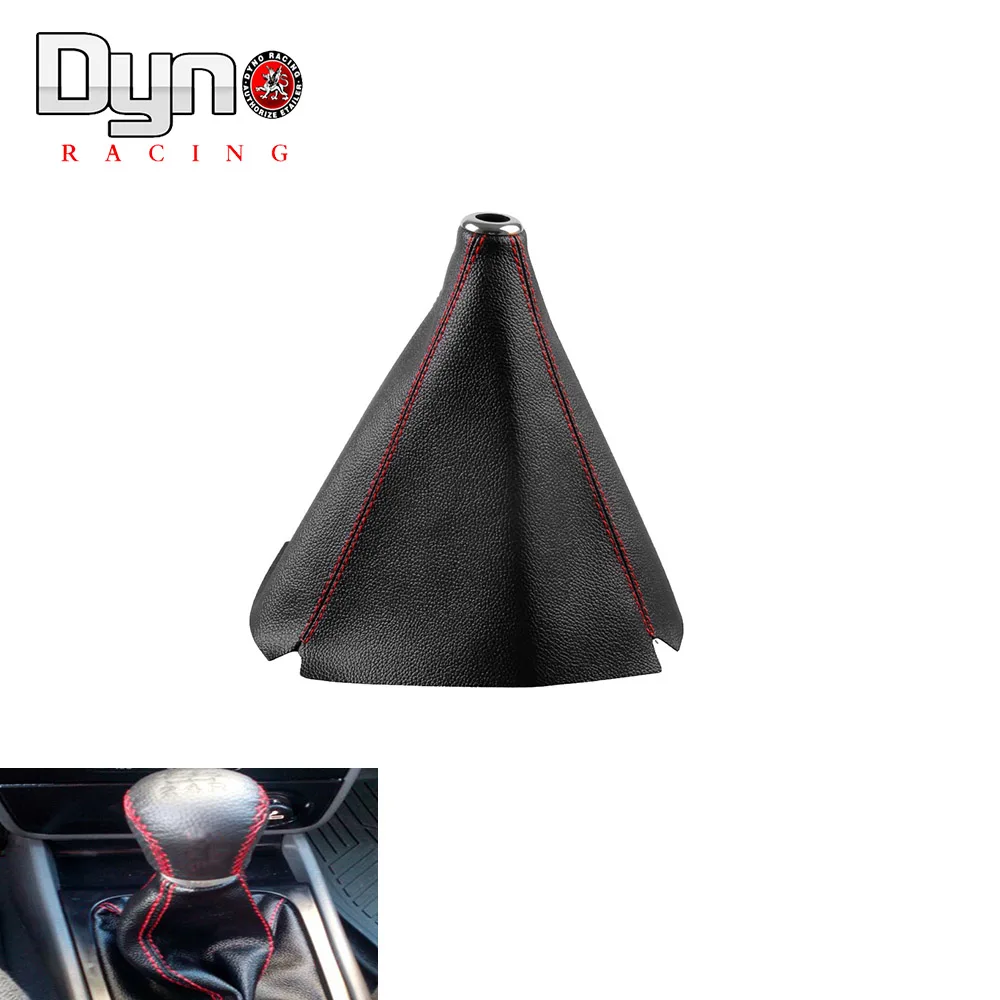 Dyno Универсальная кожаная ручка переключения JDM загрузки крышка с красным стежком