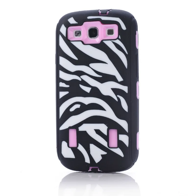 For Samsung Galaxy S3 i9300 Case Zebra Pattern Hybrid Cover Shock Proof Dust 100% Silicon+PC Good Material 5 Colors |
