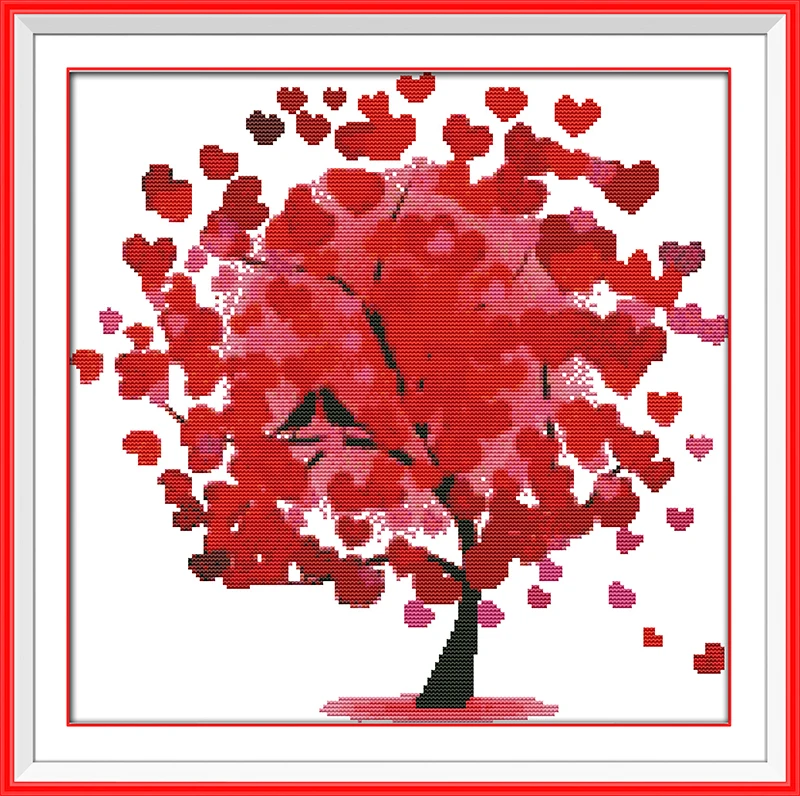 Joy Sunday F369(2)F370(3)F371(4) Free Shipping 14CT 11CT Counted and Stamped Home Decor Happy Tree Cross Stitch kits | Дом и сад
