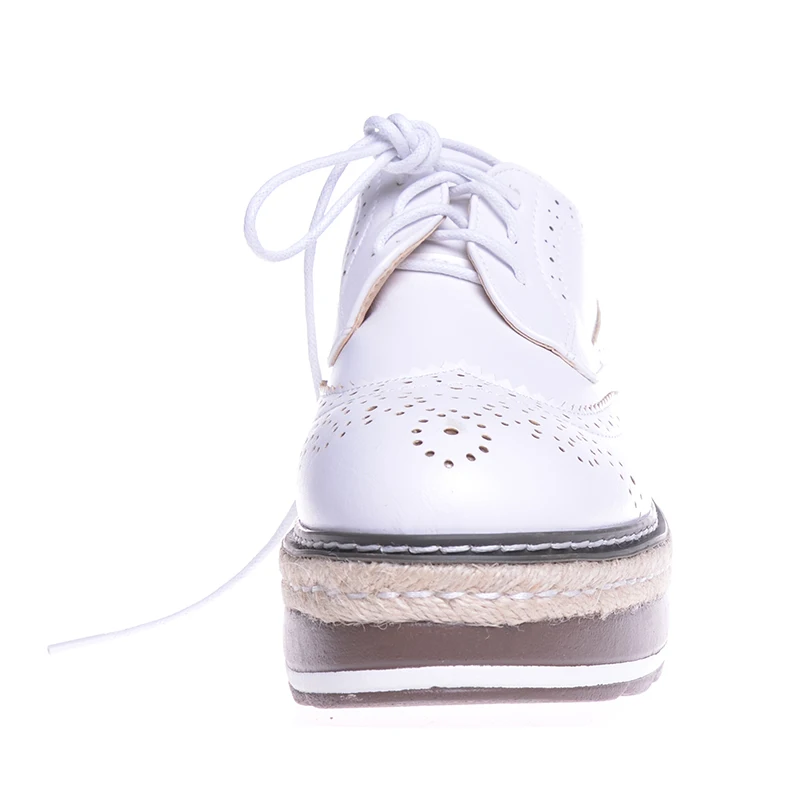 HEE GRAND/винтажная женская обувь с перфорацией типа броги туфли из флока со